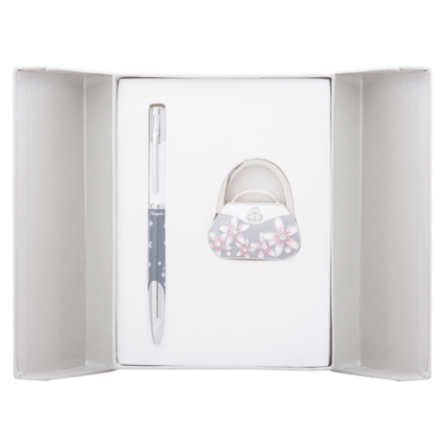 Набор подарочный "Sense": ручка шариковая + крючек д/ сумки, серый