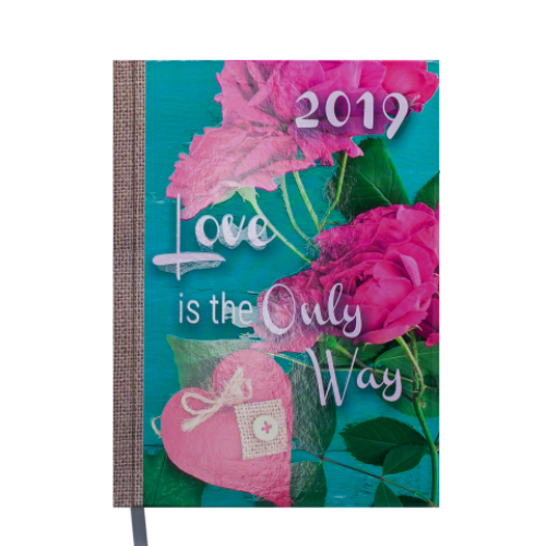 Ежедневник датированный 2019 ROMANTIC, A5, 336 стр., бирюзовый