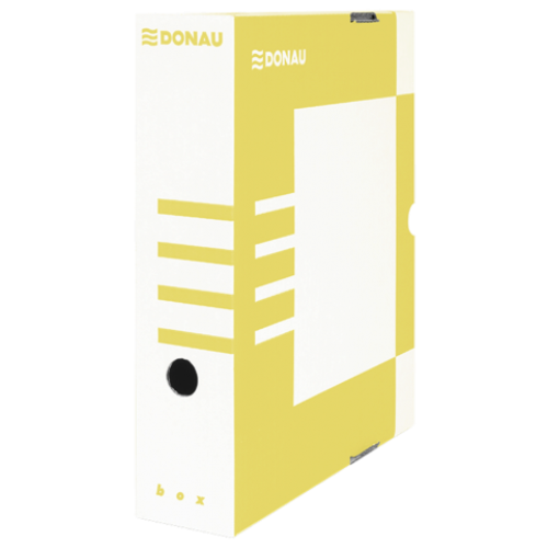 Бокс для архивации документов, 80 мм, DONAU, желтый