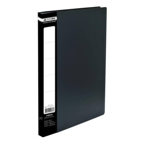 Папка пластиковая c 20 файлами А4 JOBMAX, черный