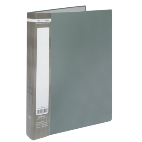 Папка пластиковая c 40 файлами А4 JOBMAX, серый