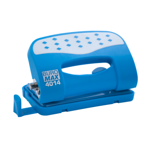 Дырокол металлический "ШАХМАТКА" BUROMAX, 12 листов, голубой