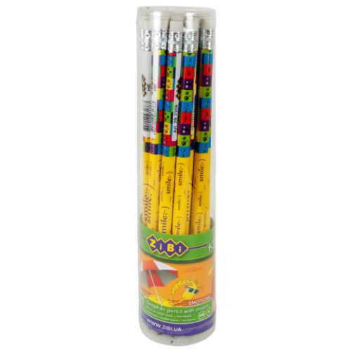Карандаш графитовый HB с ластиком EMOTIONS, 20шт. в тубе