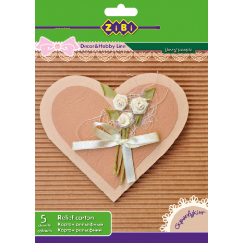 Основа для открыток из гофрокартона А5, 5 цветов: 5 листов