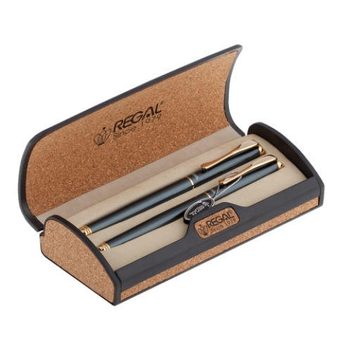 Комплект (П+Р) в пробковом футляре A, жемчужно-черный