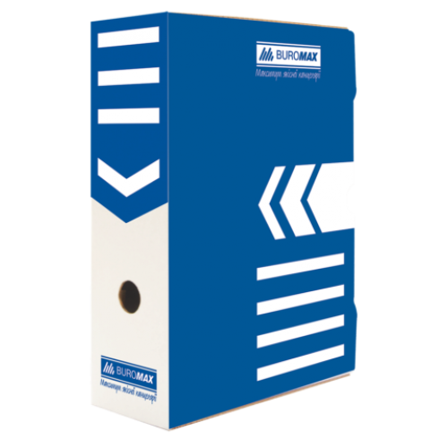 Бокс для архивации документов 100 мм, BUROMAX, синий