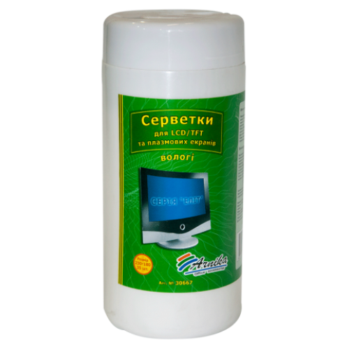 Cалфетки влажные для LCD/TFT и плазменных мониторов ЭЛИТ, 35шт.в банке