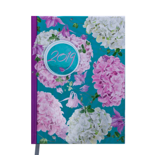 Ежедневник датированный 2019 ESTILO, A5, 336 стр., бирюзовый