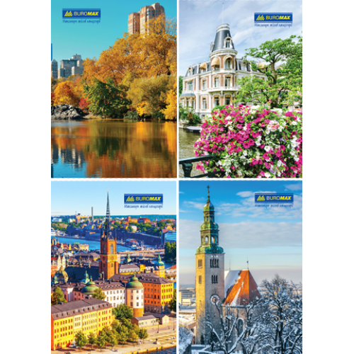 Книга канцелярская «Города. Сезоны» JOBMAX, А4, 96 листов, клетка