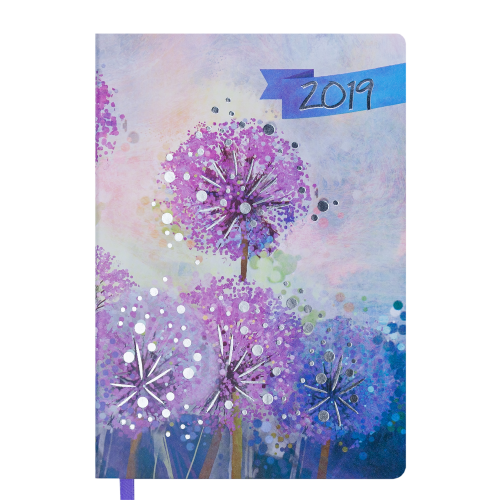 Ежедневник датированный 2019 CHERIE, A5, 336 стр., сиреневый