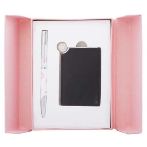 Набор подарочный "Nature": ручка шариковая + зеркало, розовый