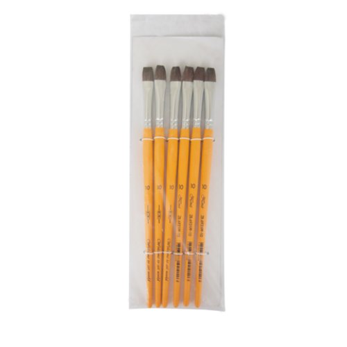 Кисть пони плоская №1, в блистере 6 шт