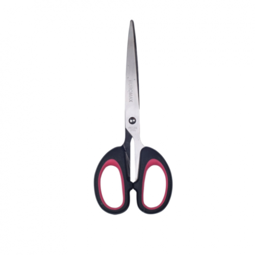 Ножницы офисные "JOBMAX" BUROMAX, 207 мм, розовые вставки