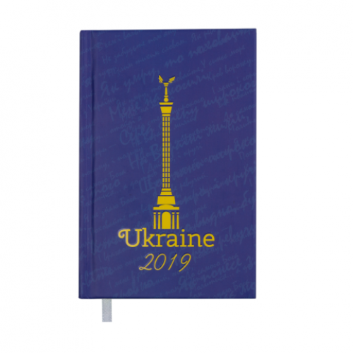 Ежедневник датированный 2019 UKRAINE, A6, 336 стр., синий