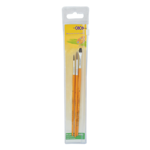 Набор кистей "Hobby": пони круг. № 4, 5- пони плоск. 6. В пенале 3 шт.