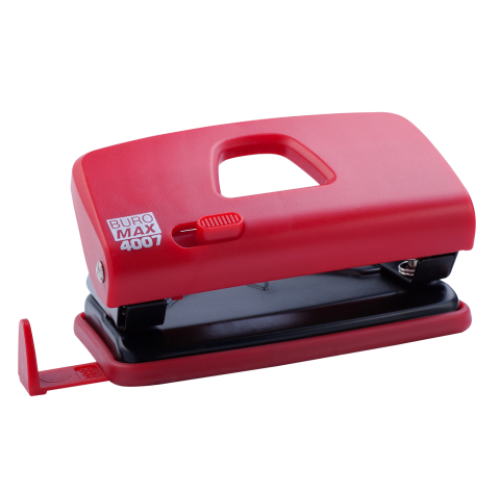 Дырокол пластиковый BUROMAX, 10 листов, красный