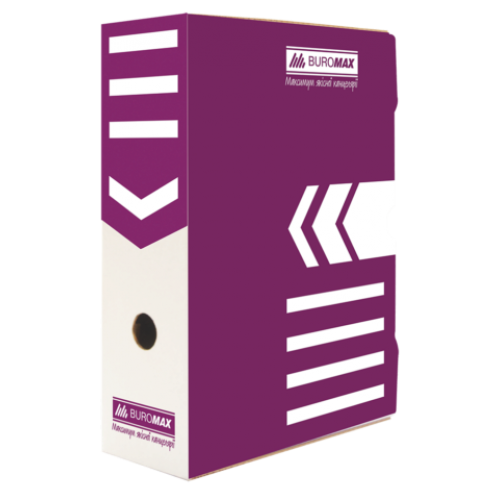 Бокс для архивации документов 100 мм, BUROMAX, фиолетовый