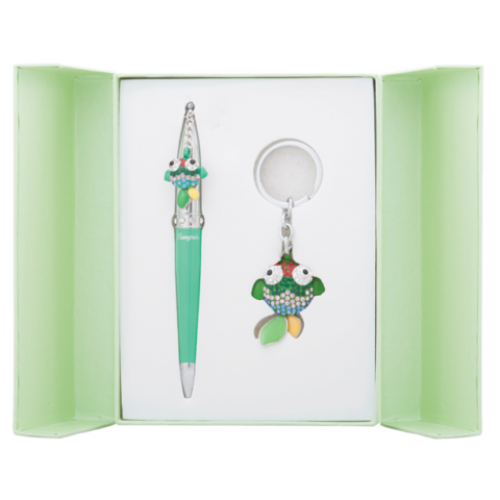 Набор подарочный "Goldfish": ручка шариковая + брелок, зеленый