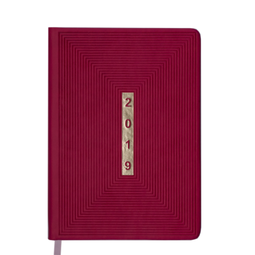 Ежедневник датированный 2019 MEANDER, A5, 336 стр., розовый (малиновый)