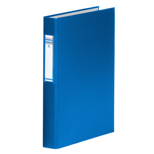 Папка на 4-х кольцах, А4, ширина торца 40 мм, сменный индекс, синий