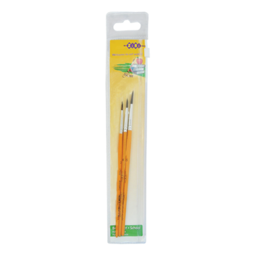 Набор кистей "School": пони круглая №3, 4, 5. В пенале 3 шт.