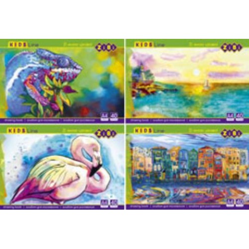 Альбом для рисования клееный, 40 листов, 120 г/м2, KIDS Line