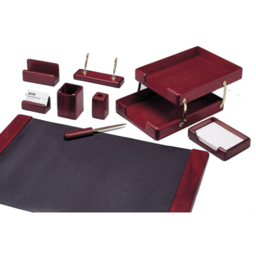 Набор настольный из натурального дерева, 9 предметов, красное дерево