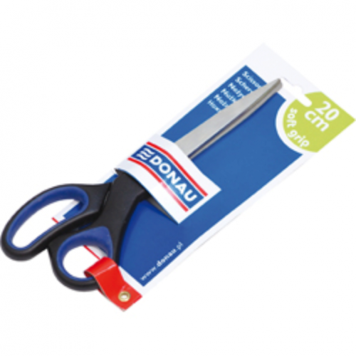 Ножницы офисные 20см, ручки пластиковые с резиновыми вставками