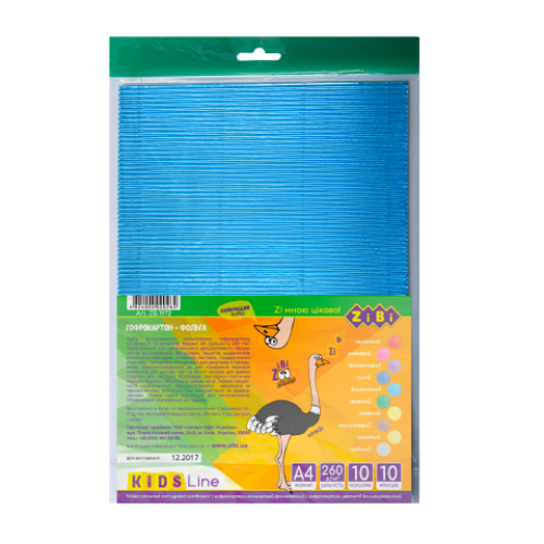 Набор цветного фольгированного гофрокартона, 10 листов А4: 10 цветов