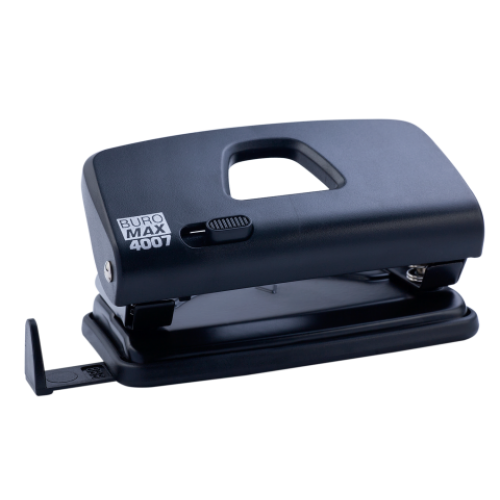 Дырокол пластиковый BUROMAX, 10 листов, черный