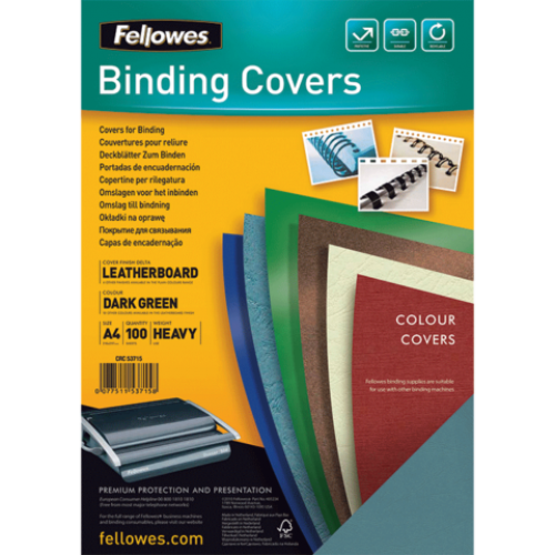 Обложки картонные А4 DELTA 250 мкм, "под кожу", зеленые