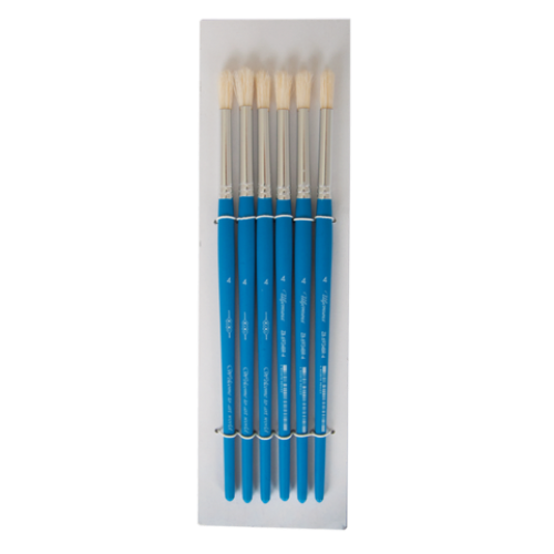 Кисть щетина круглая №4, в блистере 6 шт