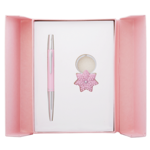 Набор подарочный "Star": ручка шариковая + брелок, розовый