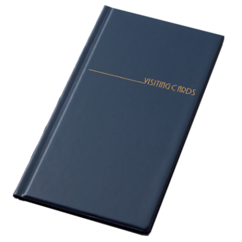 Визитница для 96 визиток, винил, темно-синяя