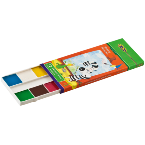 Акварельные краски 12 цветов, картонная упак.