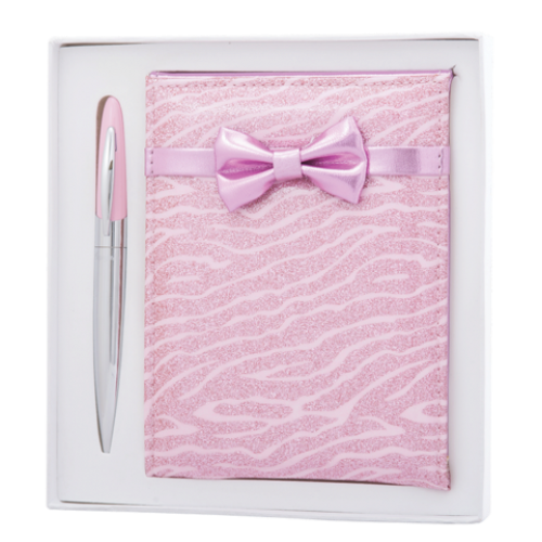 Набор подарочный "Flake": ручка шариковая + зеркало, розовый