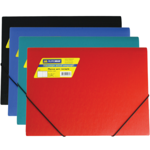 Папка А4 на круглой резинке JOBMAX, ассорти