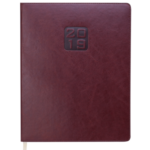 Еженедельник датированный 2019 BRAVO (Soft), A4, темно-коричневый