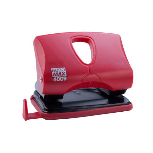 Дырокол пластиковый BUROMAX, 20 листов, красный