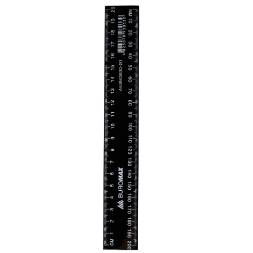 Линейка пластиковая JOBMAX 20см., черная