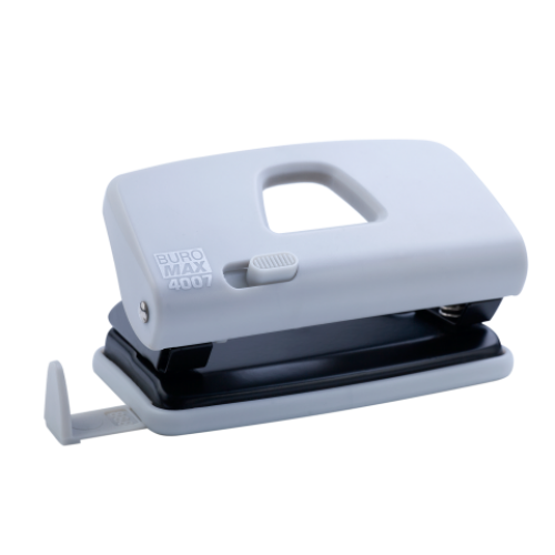 Дырокол пластиковый BUROMAX, 10 листов, серый