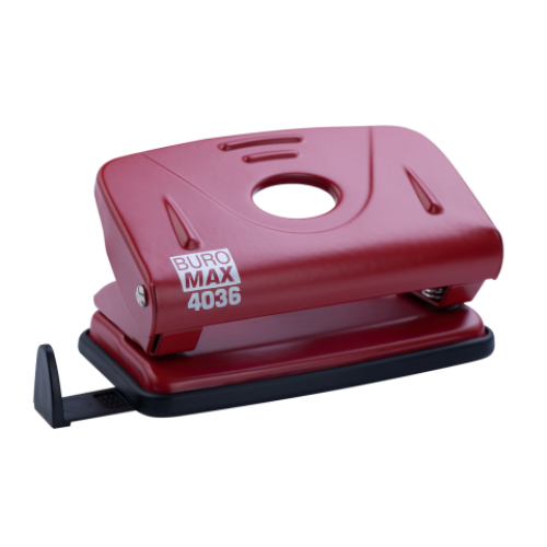 Дырокол металлический BUROMAX, 10 листов, красный