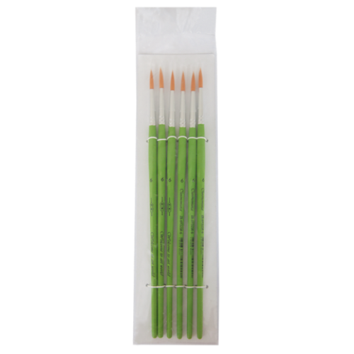 Кисть синтетика круглая №6, в блистере 6 шт