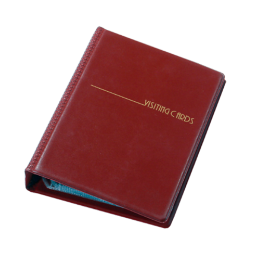 Визитница на кольцах Panta Plast на 200 визиток, винил, бордовая