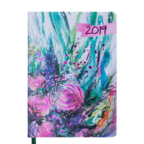 Ежедневник датированный 2019 CHERIE, A5, 336 стр., зеленый