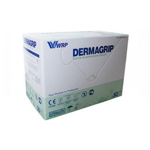 DERMAGRIP NR перчатки латексные, смотровые, без пудры, р.8-9 (L)