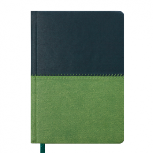 Ежедневник датированный 2019 QUATTRO, A6, 336 стр. темно-зеленый + светло-зеленый