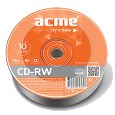 Диск CD-RW, 700Mb, 4-12х, Cake (10)